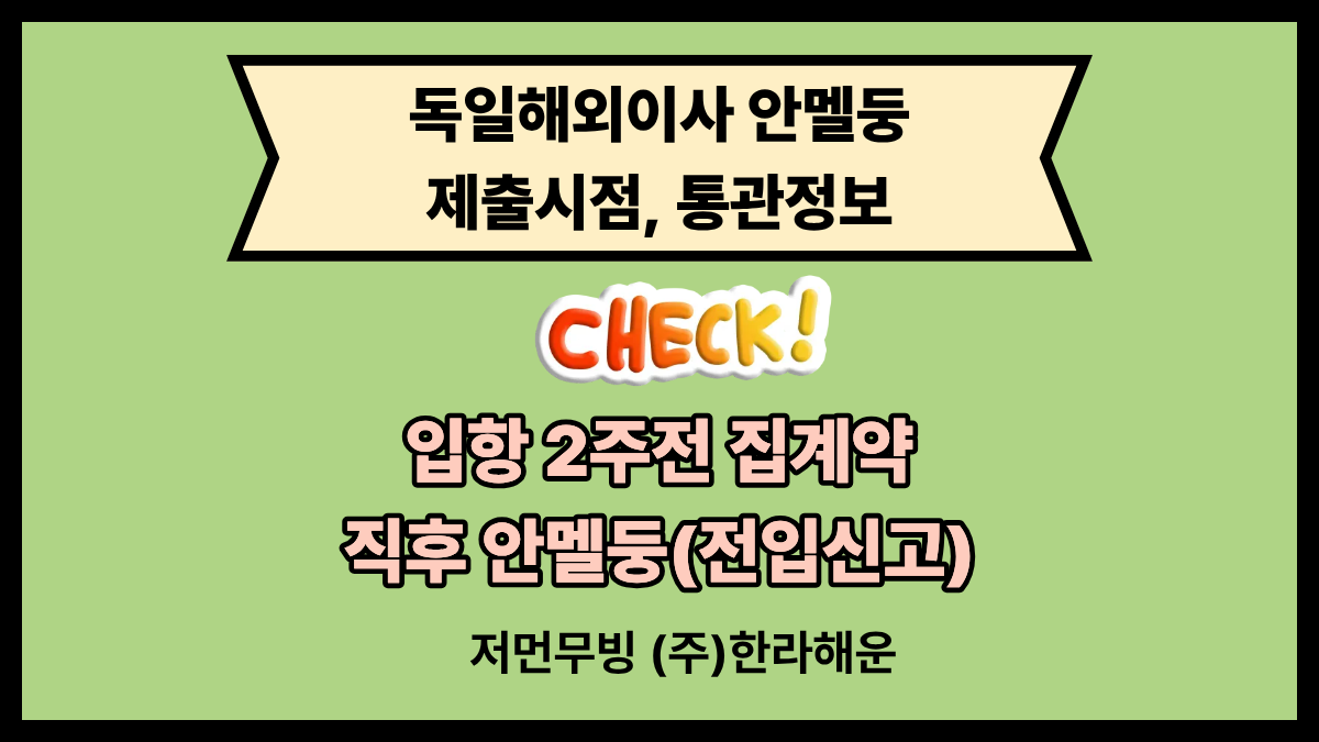 독일해외이사 안멜둥 체크사항